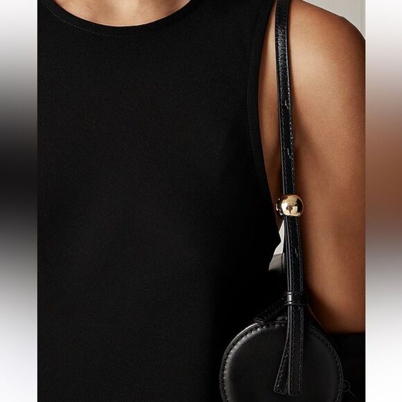 NWT J CREW Long A-line dress in drapey crepe in black - Picture 5 of 8